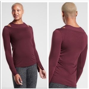 Athleta Essence Groove Top Burgundy M